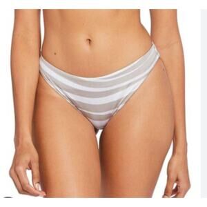 Vitamin A Womens Zuri Bikini Bottom Swimsuit Animal Print Stripe Tan Size Small